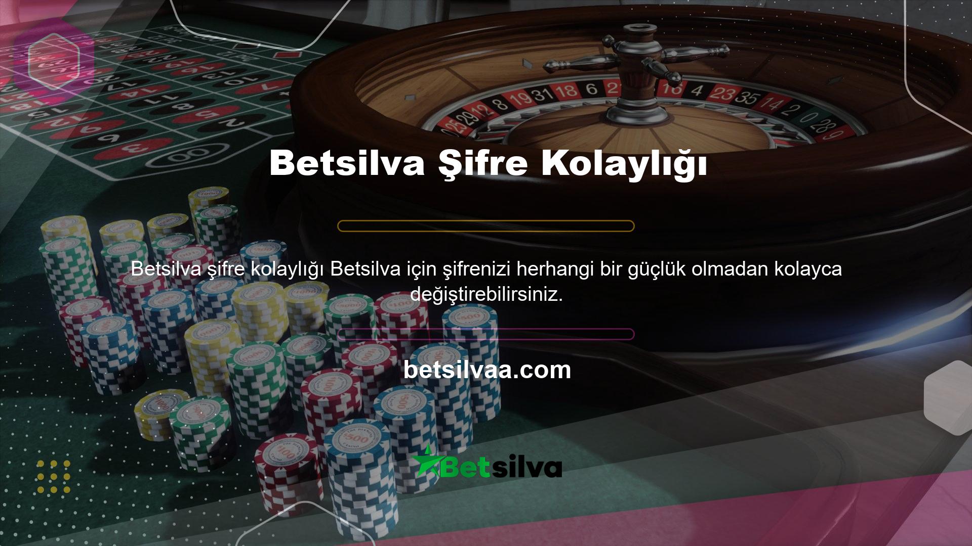 Betsilva şifrelerine erişmek için web sitesindeki menüye gitmeniz gerekir